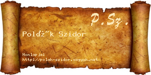 Polák Szidor névjegykártya